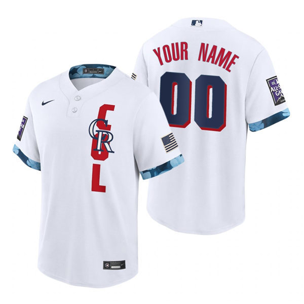 Mens Colorado Rockies Custom Nike White 2021 MLB All-Star Game Jersey