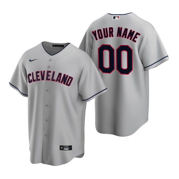 Womens Cleveland Indians Custom Nike Road Grey Jersey