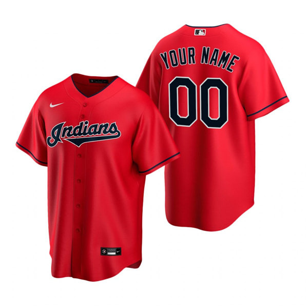 Youth Cleveland Indians Custom Nike Red Alternate Jersey