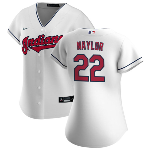 Womens Cleveland Indians #22 Josh Naylor Nike Home White Cool Base Jersey