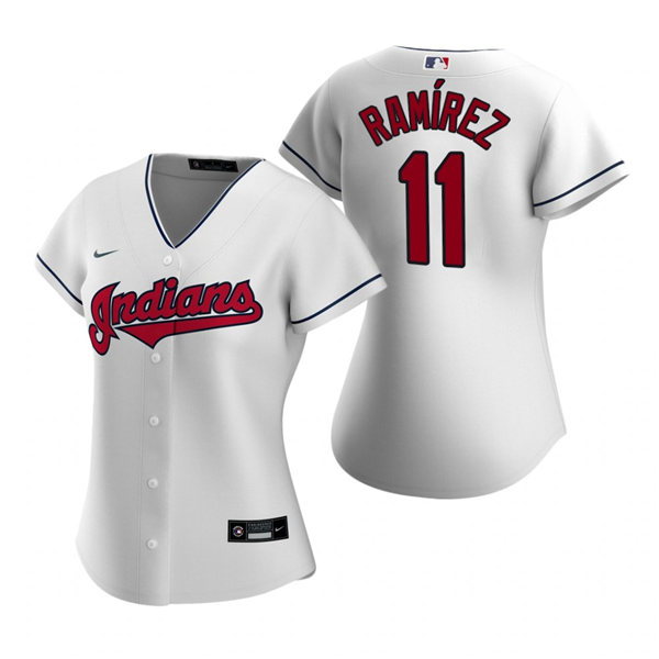 Womens Cleveland Indians #11 Jose Ramirez Nike Home White Cool Base Jersey