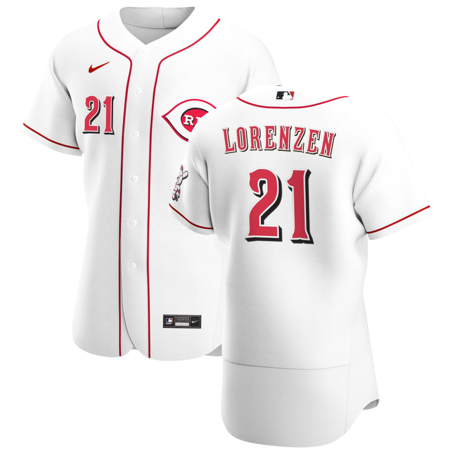 Mens Cincinnati Reds #21 Michael Lorenzen Nike White Home FlexBase Stitched Player Jersey
