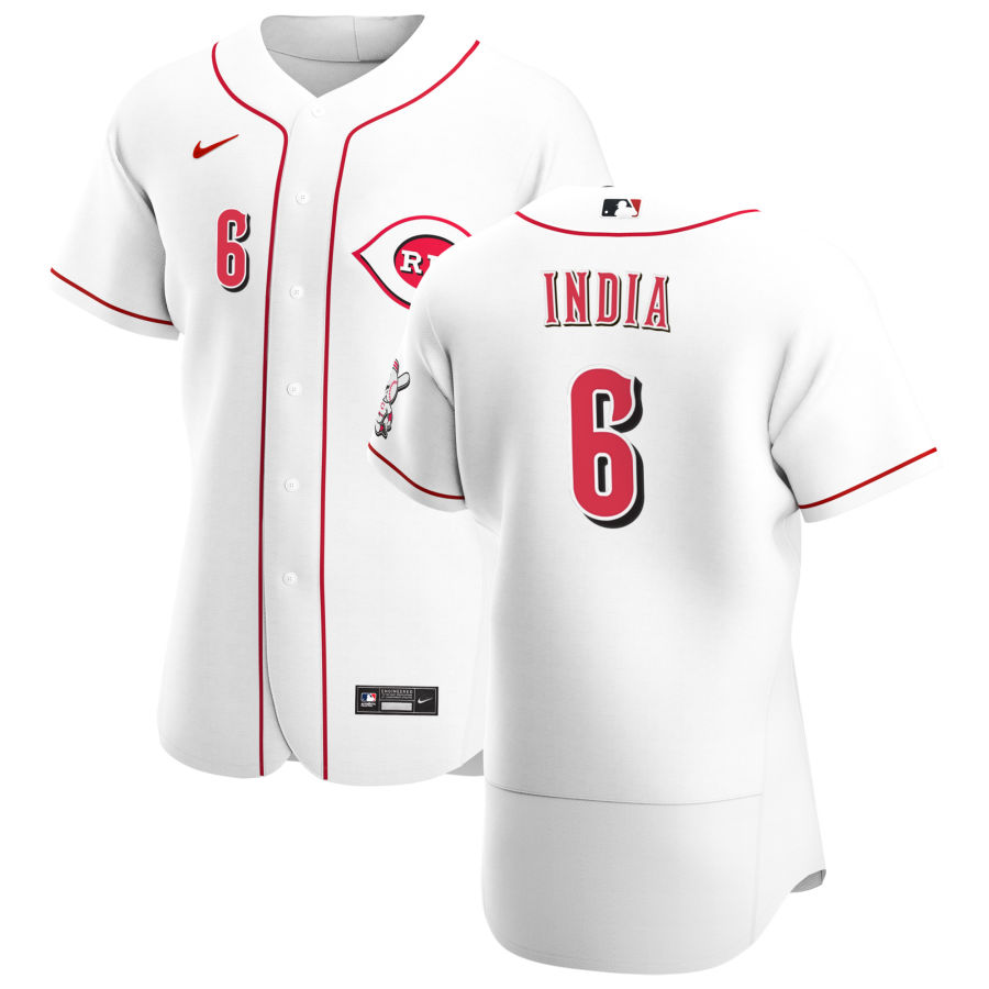 Mens Cincinnati Reds #6 Jonathan India Nike White Home FlexBase Stitched Player Jersey