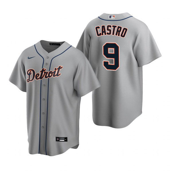 Youth Detroit Tigers #9 Willi Castro Nike Grey Road CoolBase Jersey