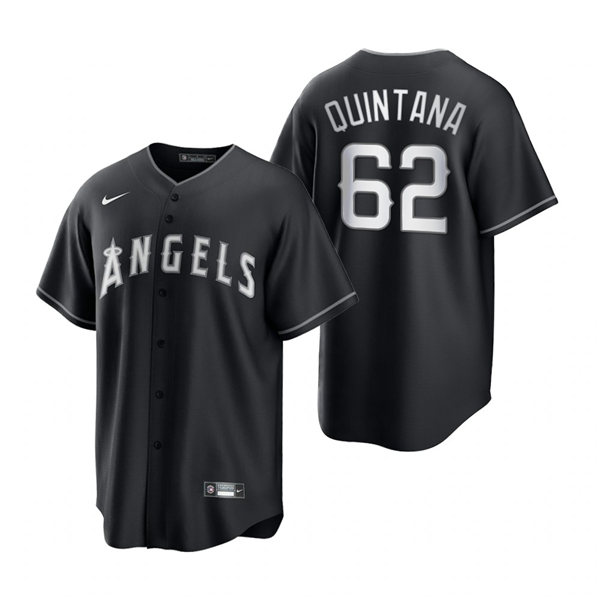 Mens Los Angeles Angels #62 Jose Quintana Nike 2021 Black Fashion Jersey