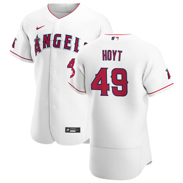 Mens Los Angeles Angels #49 James Hoyt Nike White Home FlexBase Jersey