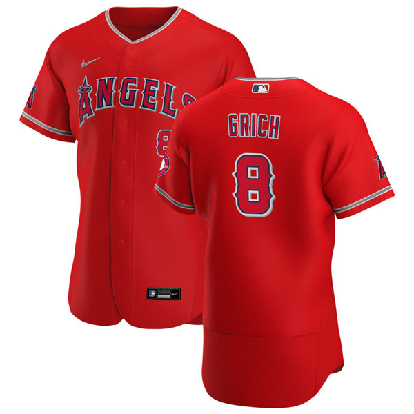 Mens Los Angeles Angels Retired Player #8 Bobby Grich Nike Red Alternate FlexBase Stitched Player Jersey