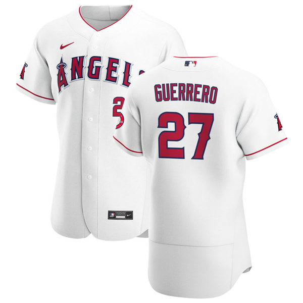 Mens Los Angeles Angels Retired Player #27 Vladimir Guerrero Nike White Home FlexBase Stitched Player Jersey