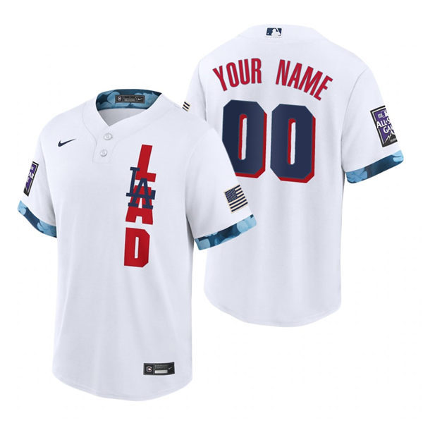 Mens Los Angeles Dodgers Custom Clayton Kershaw Cody Bellinger Max Muncy Walker Buehler Nike White 2021 MLB All-Star Game Jersey