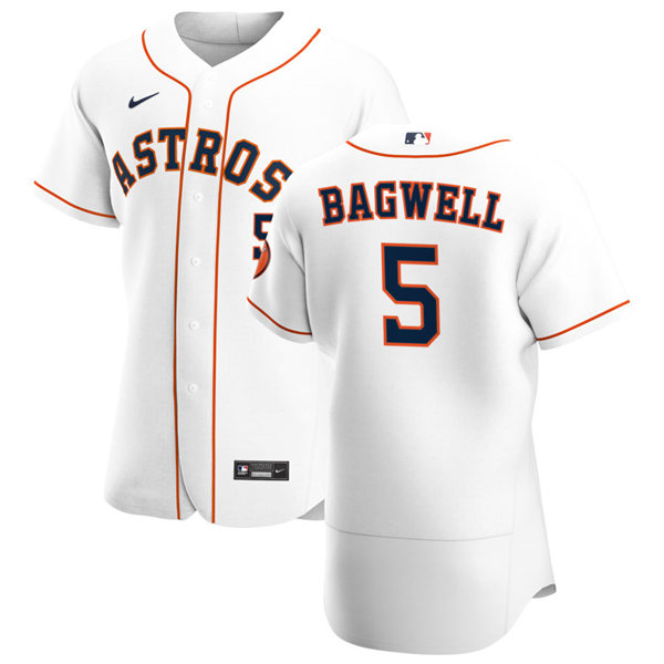 Mens Houston Astros Retired Player #5 Jeff Bagwell Nike White Home Flexbase Jersey