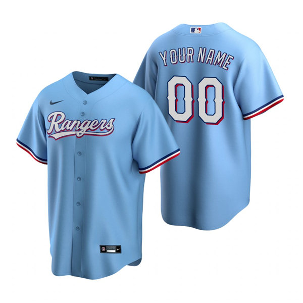 Youth Texas Rangers Custom Ivan Rodriguez Jonah Heim Willie Calhoun Nike Light Blue Jersey