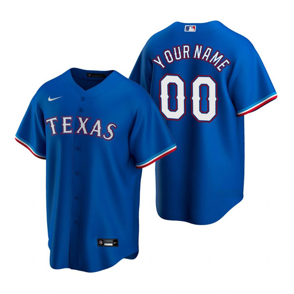 Youth Texas Rangers Custom Nike Royal Alternate Jersey