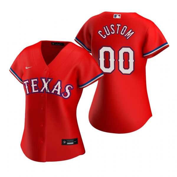 Womens Texas Rangers Custom Nike Red Alternate Jersey