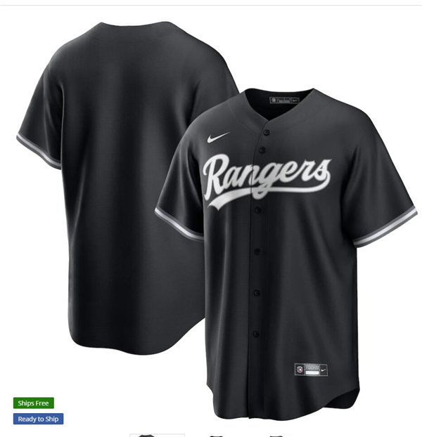 Mens Texas Rangers custom Nike Black Fashion Jersey
