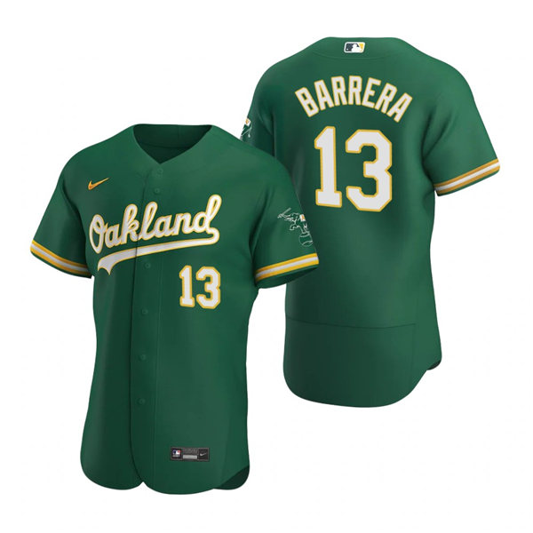 Mens Oakland Athletics #13 Luis Barrera Nike Kelly Green Alternate FlexBase Jersey