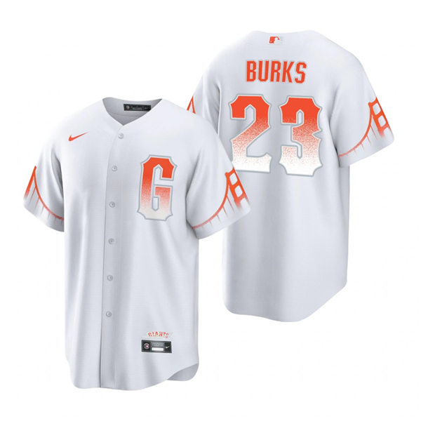 Mens San Francisco Giants Retired Player #23 Ellis Burks Nike White 2021 San Francisco City Connect Jersey