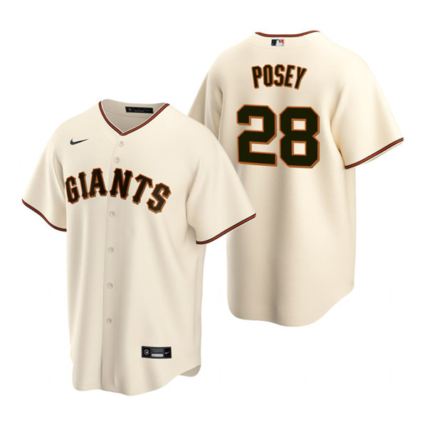 Womens San Francisco Giants #28 Buster Posey Nike Cream Home Jersey