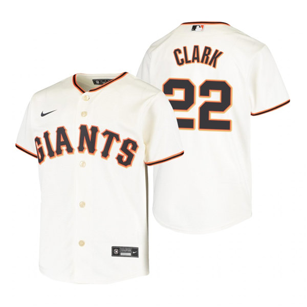 Youth San Francisco Giants #22 Will Clark Nike Cream Home Jersey