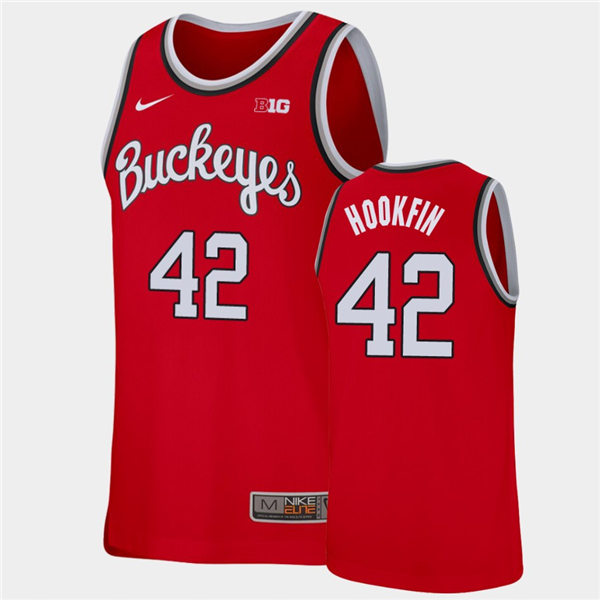 Mens Ohio State Buckeyes #42 Harrison Hookfin Nike 2020 Scarlet College Baketball Jersey