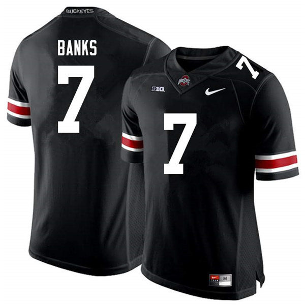 Mens Ohio State Buckeyes #7 Sevyn Banks Nike Black White College Football Game Jersey