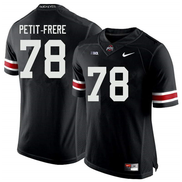 Mens Ohio State Buckeyes #78 Nicholas Petit-Frere Nike Black White College Football Game Jersey