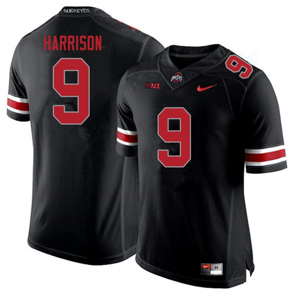 Mens Ohio State Buckeyes #9 Zach Harrison Nike Blackout College Football Game Jersey