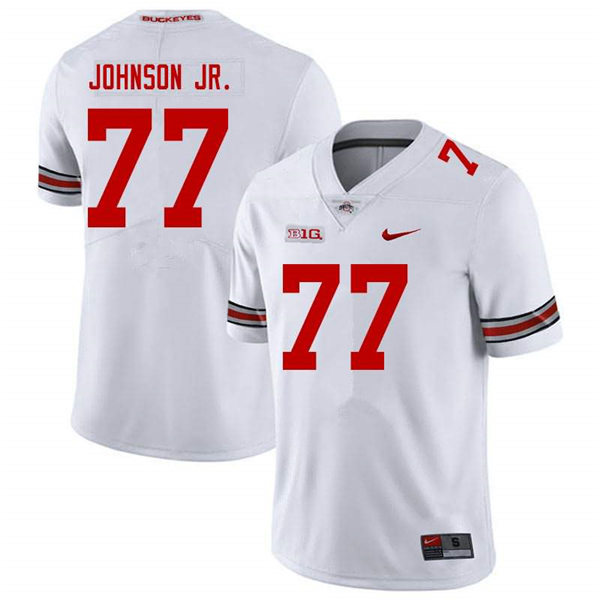 Mens Ohio State Buckeyes #77 Paris Johnson Jr. Nike White College Football Game Jersey