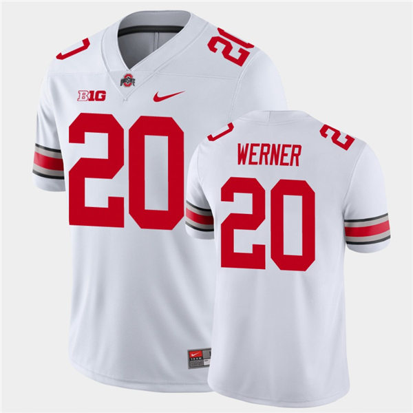 Mens Ohio State Buckeyes #20 Pete Werner Nike White College Football Game Jersey