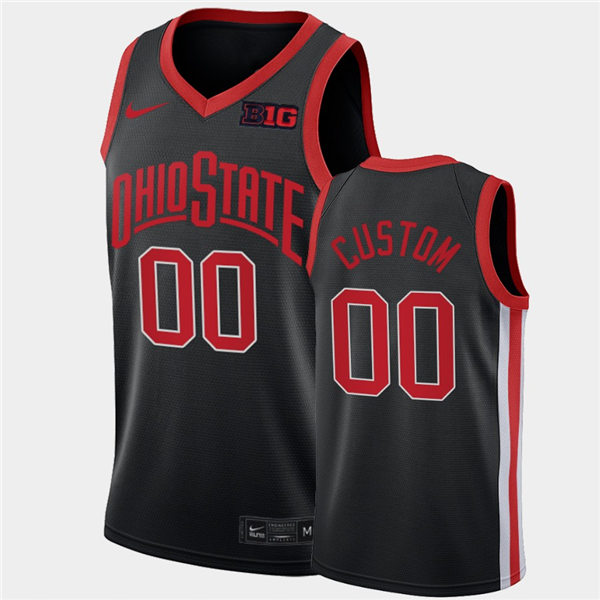 Youth Ohio State Buckeyes Custom Nike 2021 Black Retro Basketball Jersey