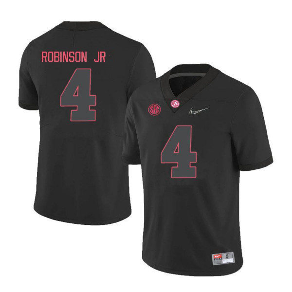 Mens Alabama Crimson Tide #4 Brian Robinson Jr Nike Blackout College Game Football Jersey