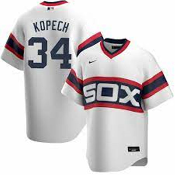 Mens Chicago White Sox #34 Michael Kopech Nike White Cooperstown Collection Home Jersey