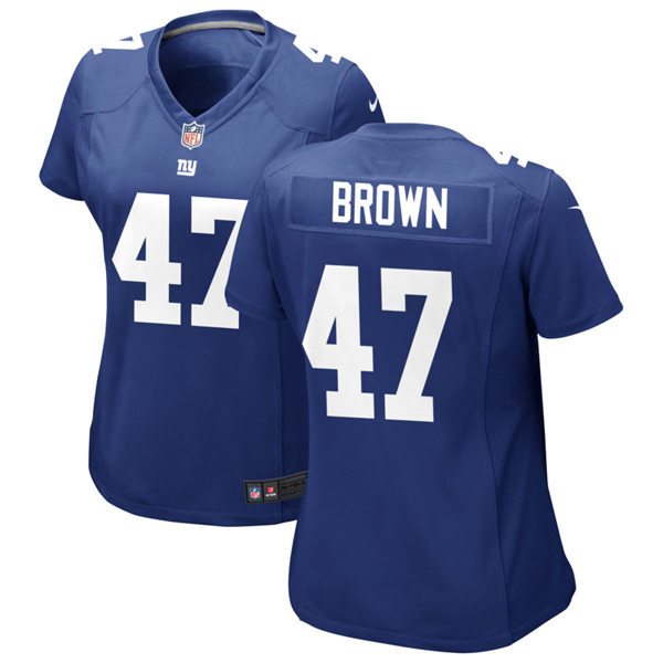 Womens New York Giants #47 Cam Brown Nike Royal Limited Player Jersey