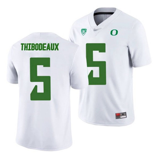 Mens Oregon Ducks #5 Kayvon Thibodeaux Nike 2018 White College Football Game Jersey