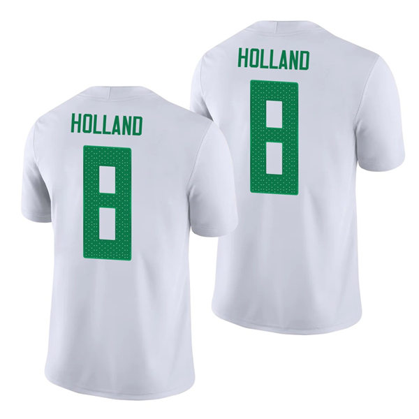 Mens Oregon Ducks #8 Jevon Holland Nike 2018 White College Football Game Jersey