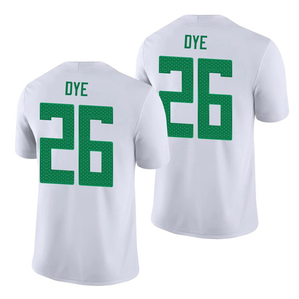 Mens Oregon Ducks #26 Travis Dye Nike 2018 White College Football Game Jersey