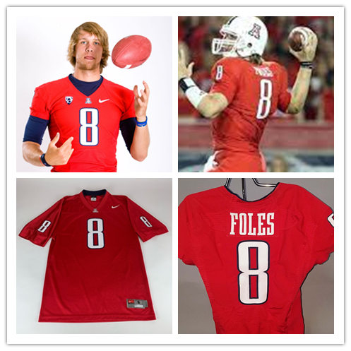 Mens Arizona Wildcats #8 Nick Foles Nike 2012 Red Retro Football Jersey