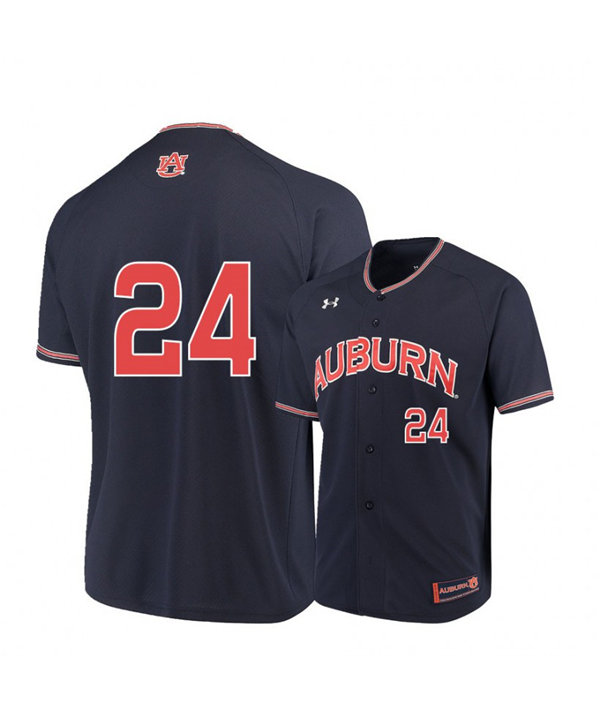 Mens Auburn Tigers #24 CONOR DAVIS 2020 Navy Under Armour College Baseball Jersey