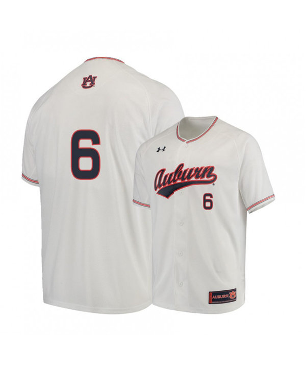 Mens Auburn Tigers #6 MATT SCHEFFLER 2020 White Under Armour College Baseball Jersey