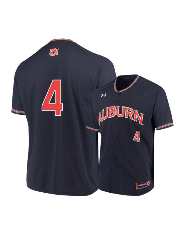 Mens Auburn Tigers #4 Rankin Woley 2020 Navy Under Armour College Baseball Jersey