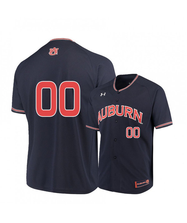 Mens Auburn Tigers Custom Rankin Woley Steven Williams Tanner Burns Jack Owen Carson Skipper 2020 Navy Under Armour Baseball Jersey