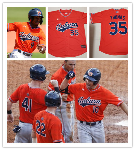 Mens Auburn Tigers Custom Rankin Woley Steven Williams Tyler Miller Brody Moore Kason Howell Orange Under Armour Baseball Jersey