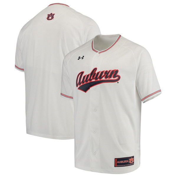 Mens Auburn Tigers Blank Under Armour 2020 White College Baseball Team Jersey