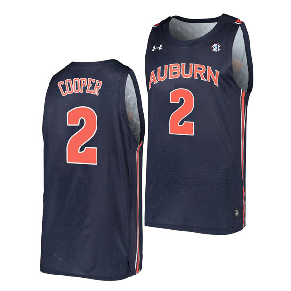Mens Auburn Tigers #2 Sharife Cooper Under Armour 2020 Navy College Basketball Game Jersey