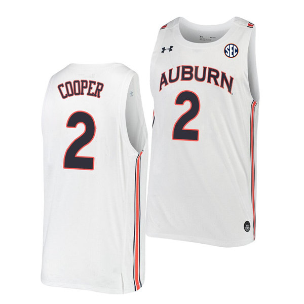 Mens Auburn Tigers #2 Sharife Cooper Under Armour 2020 White College Basketball Game Jersey