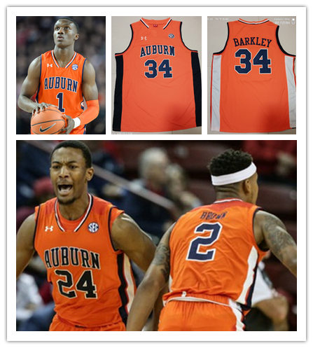 Mens Auburn Tigers Custom Sharife Cooper JT Thor Allen Flanigan Justin Powell Babatunde Akingbola Lior Berman Under Armour 2018 Orange Auburn Baskeball Jersey