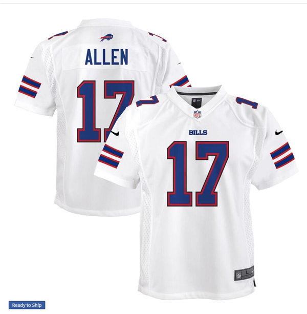 Youth Buffalo Bills #17 Josh Allen Nike White Game Jersey