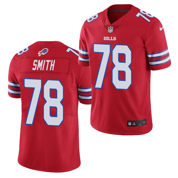 Mens Buffalo Bills Retired Player #78 Bruce Smith Nike Red Color Rush Vapor Limited Player Jersey