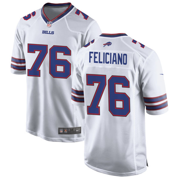 Mens Buffalo Bills #76 Jon Feliciano Nike White Vapor Limited Jersey