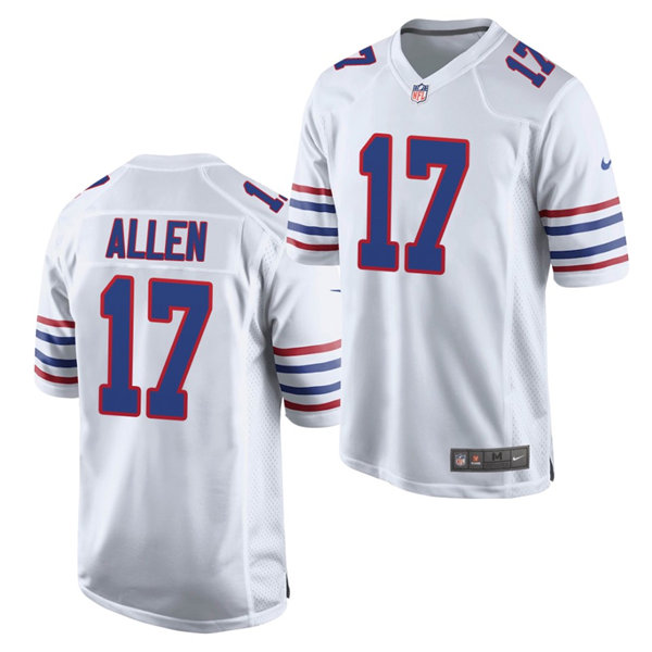 Mens Buffalo Bills #17 Josh Allen Nike White Alternate Retro Vapor Limited Jersey