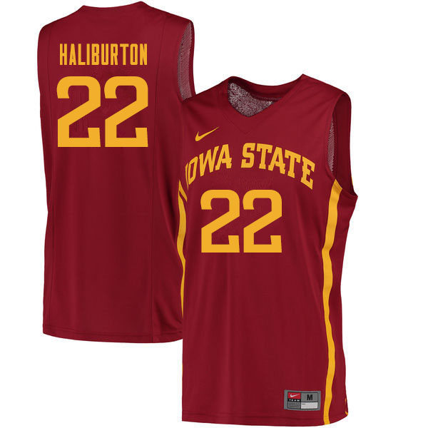 Mens Iowa State Cyclones #22 Tyrese Haliburton Nike Cardinal Retro Iowa State Basketball Jersey
